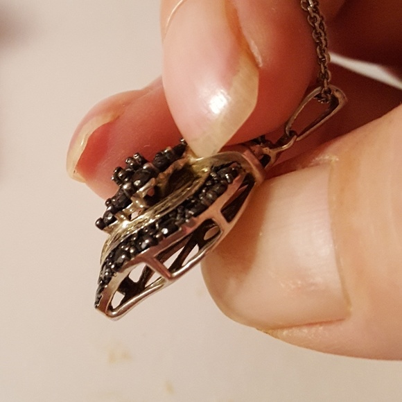 1CT BLK N WHITE DIAMOND RING 1CT PEND - Picture 5 of 6